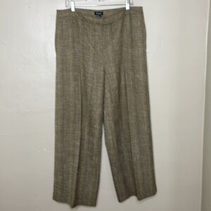 CAMI Tweed Trouser Pants Brown & Tan Wide Leg Academia Corporate Career Wear 16